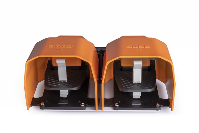 PDK Series Metal Protection (1NO+1NC)+(1NO+1NC) with Hole for Metal Bar Double Orange Plastic Foot Switch